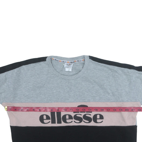 Ellesse Womens Grey Colourblock Pullover Sweatshirt S