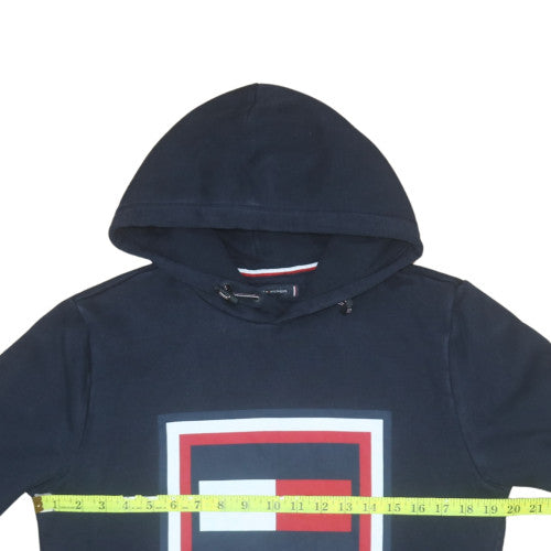 Tommy Hilfiger Men's Blue Pullover Hoodie M Classic Logo Cotton Sweatshirt