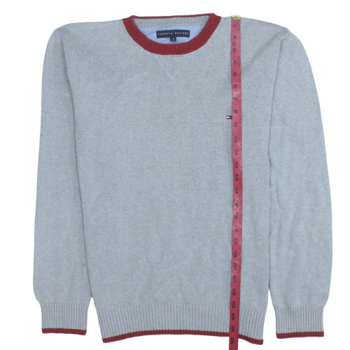 Tommy Hilfiger Men's Grey Cotton Crew Neck Jumper Size M