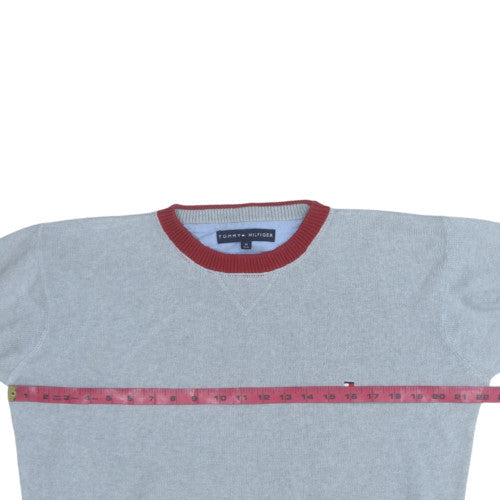 Tommy Hilfiger Men's Grey Cotton Crew Neck Jumper Size M