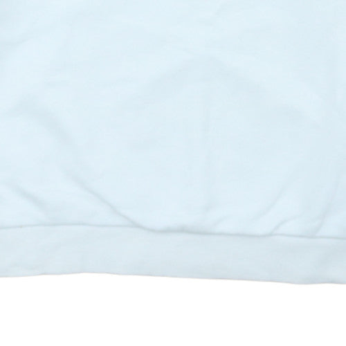 Adidas Women White Crew Neck Pullover Sweatshirt Size S Logo Print