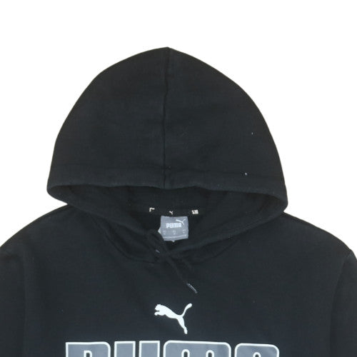Puma Mens Black XL Pullover Hoodie Graphic Fleece Sweatshirt