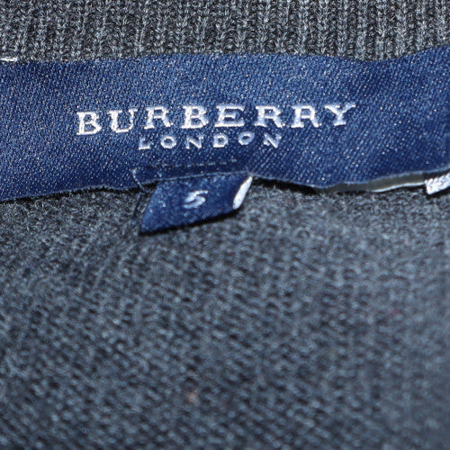 Burberry Men's Grey Merino Wool V-Neck Pullover Jumper S