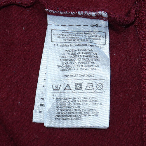 Adidas Men Red Crew Neck Pullover Sweatshirt S Regular Fit