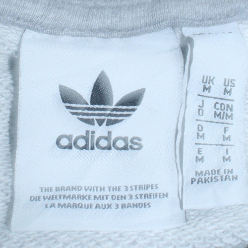 Adidas Men's Grey Crew Neck Pullover Sweatshirt M Regular Fit