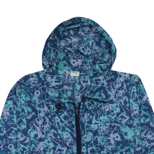 Decathlon Men's Blue Windbreaker Jacket M Hooded Lightweight Casual