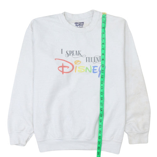 Gildan Women White Disney Quote Pullover Sweatshirt Size M