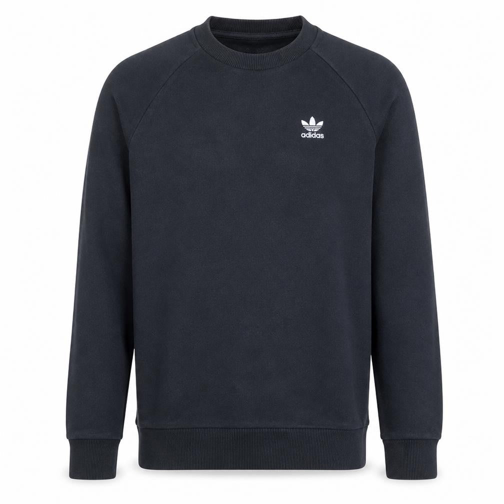 Front view of Adidas Men's Black XS Pullover Sweatshirt Crew Neck Fleece