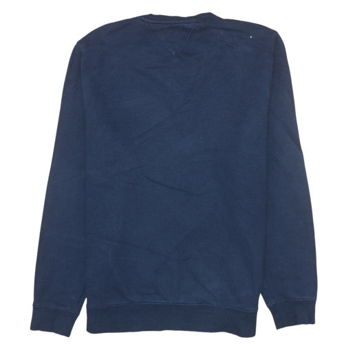 Tommy Jeans Men Navy Blue XL Crew Neck Logo Sweatshirt Regular Fit