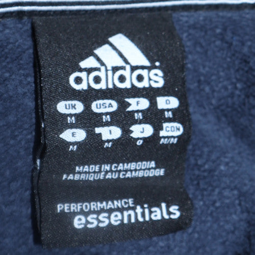 Adidas Men's Blue Pullover Hoodie Medium Regular Fit Sportswear