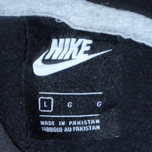 Nike Men's Black Pullover Hoodie Fleece Logo L Regular Fit