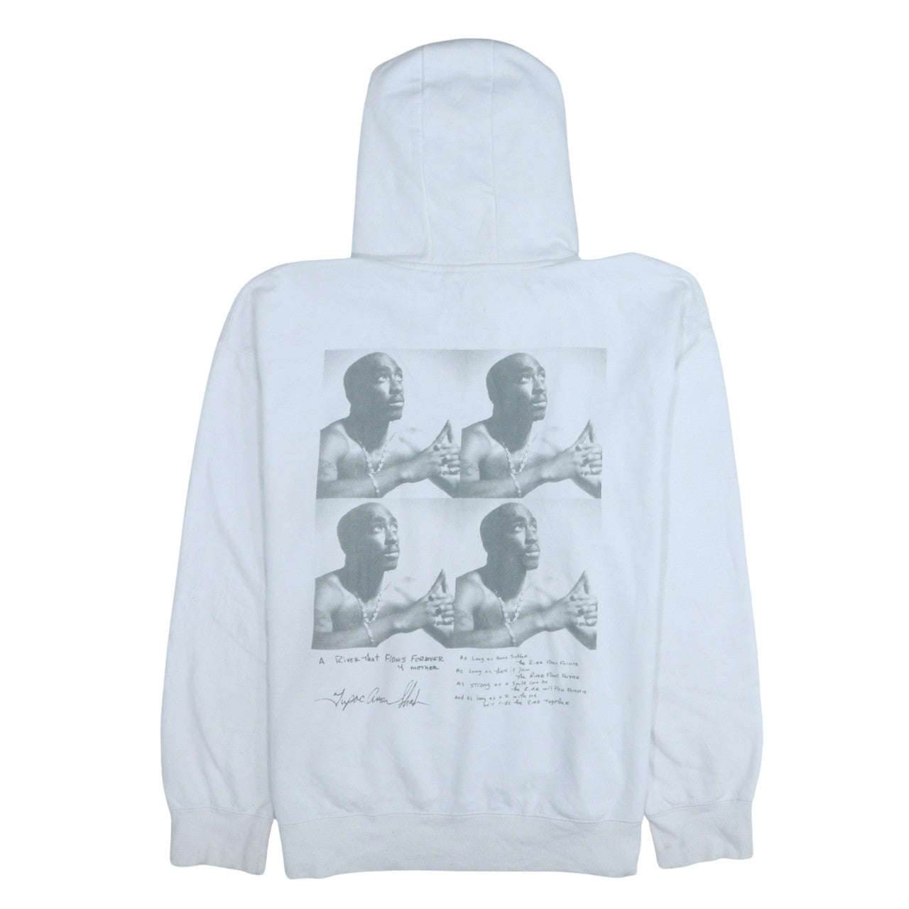 2PAC Men's White XL Pullover Hoodie with Graphic Print
