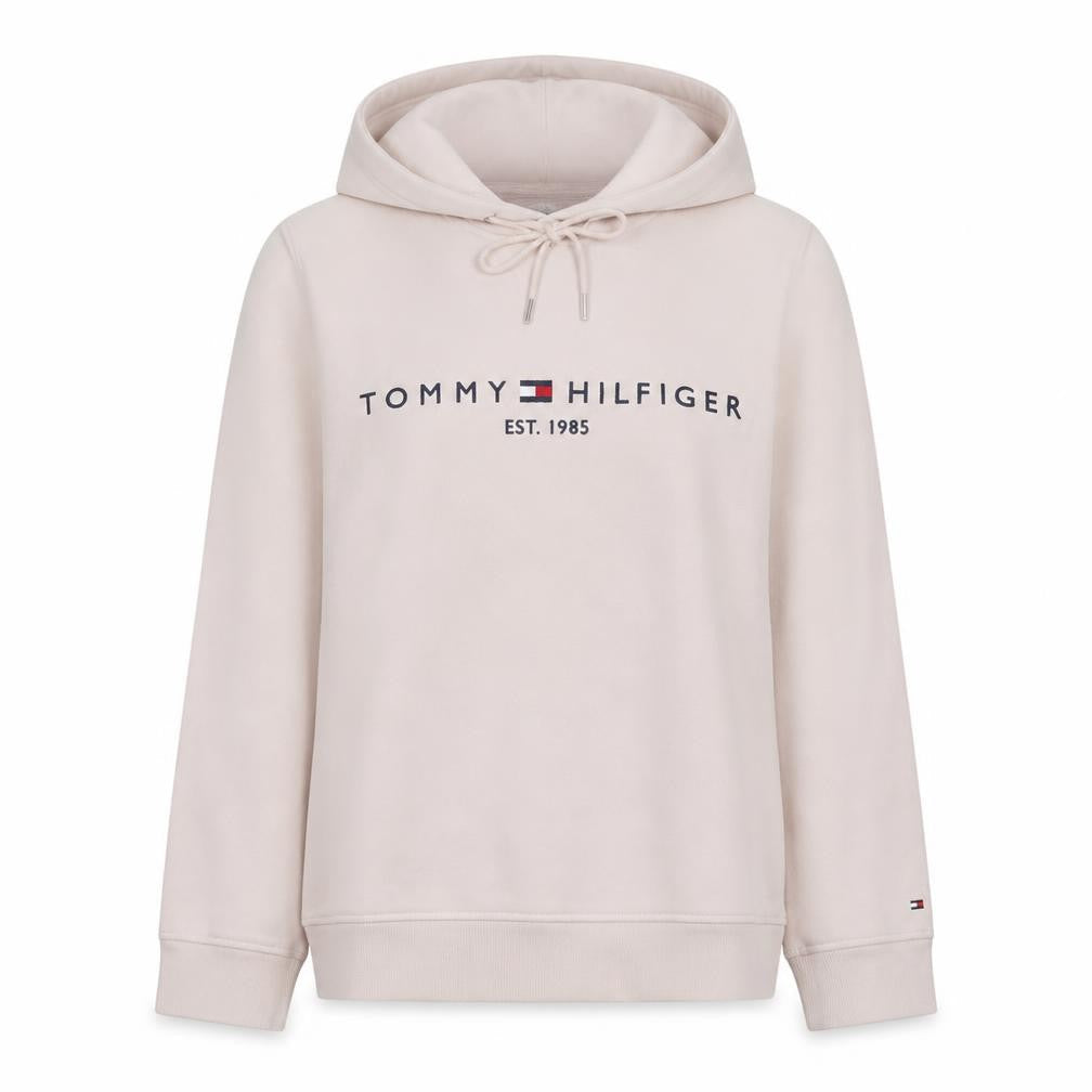 Tommy Hilfiger Womens Beige Pullover Hoodie Size L Cotton Blend