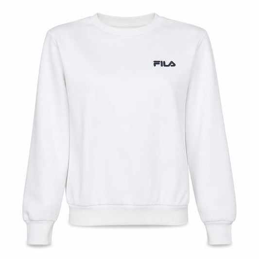 Fila Women's White Pullover Sweatshirt XXS Cotton Blend Logo Crew Neck