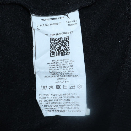 Puma Men's Black Pullover Hoodie Small Logo Graphic Fleece