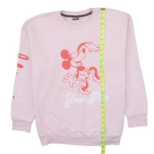 Disney at George Women Pink Minnie Mouse Pullover Sweatshirt L