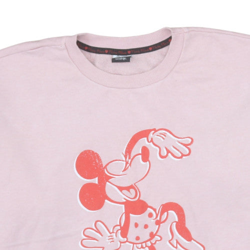 Disney at George Women Pink Minnie Mouse Pullover Sweatshirt L