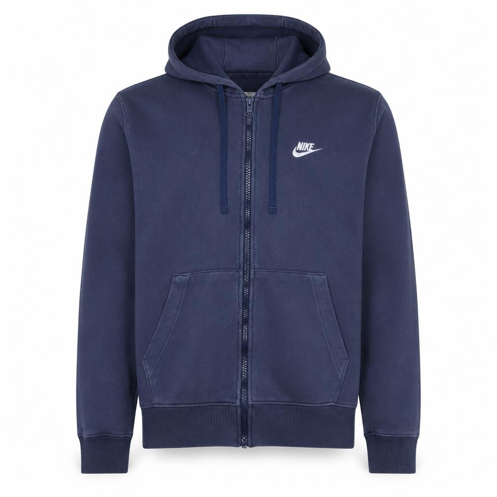 Nike Men's Blue Full Zip Hoodie Medium Fleece Lined Sweatshirt
