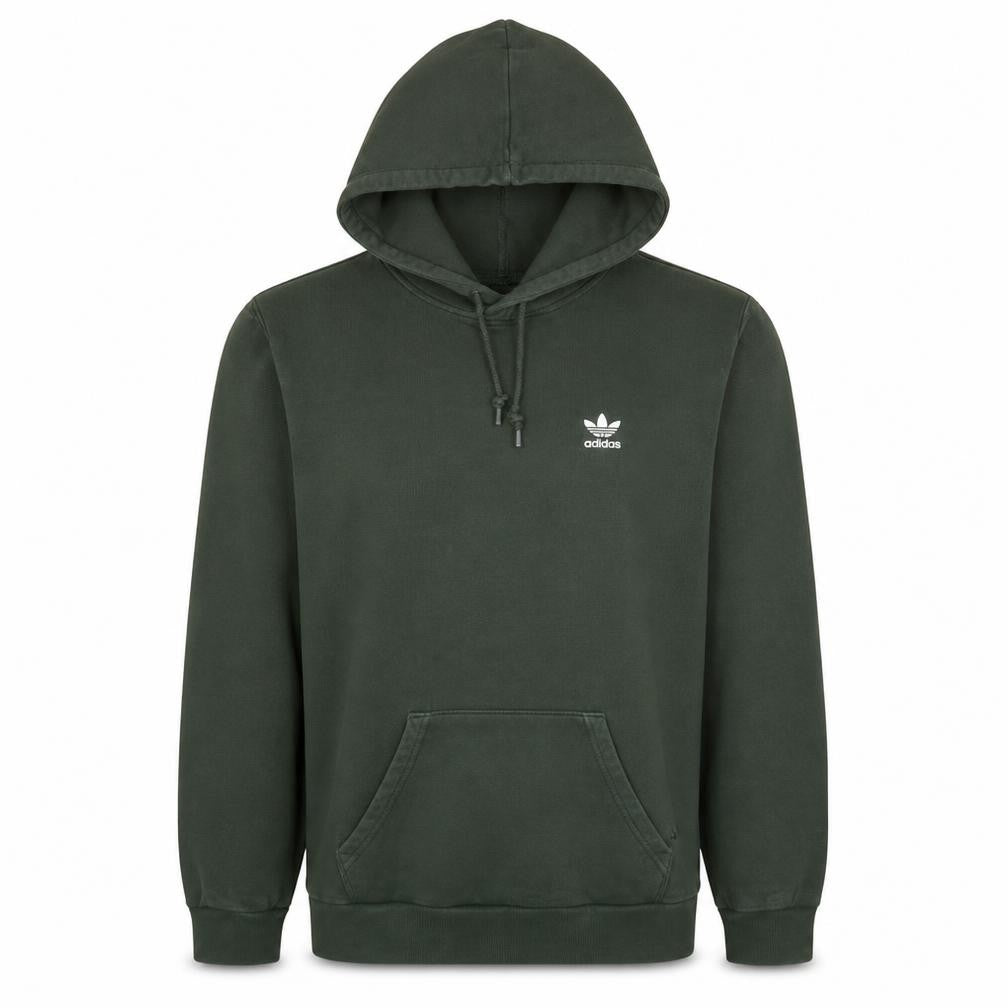 Front view of Adidas men’s green xs pullover hoodie cotton fleece casual sweatshirt