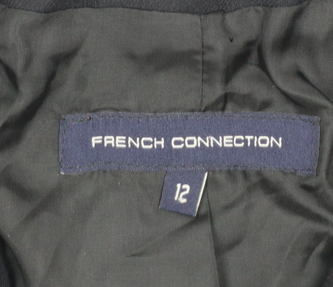 French Connection Women's Black Cropped Blazer Size 12 Tailored