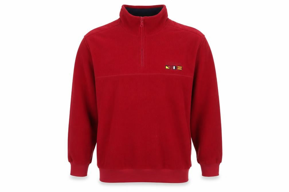Catamaran Men's Red Fleece 1/4 Zip Pullover Sweatshirt L