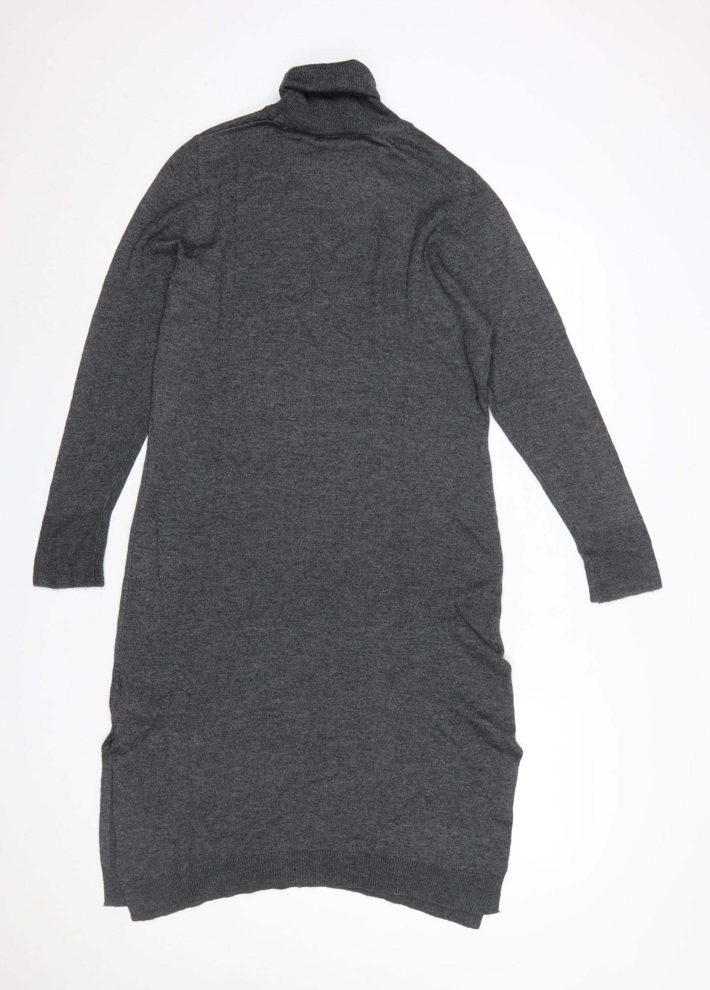 Next Women’s Grey Roll Neck Long Sleeve Knit Sweater Dress Size 12