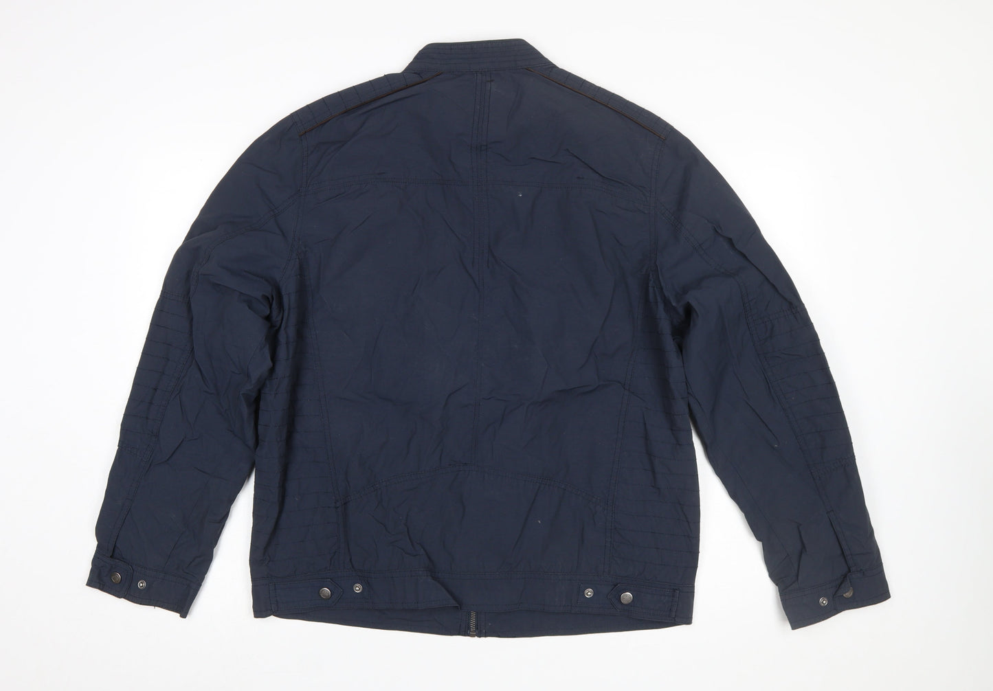 RJR John Rocha Men's Blue Biker Jacket Size L Cotton Nylon