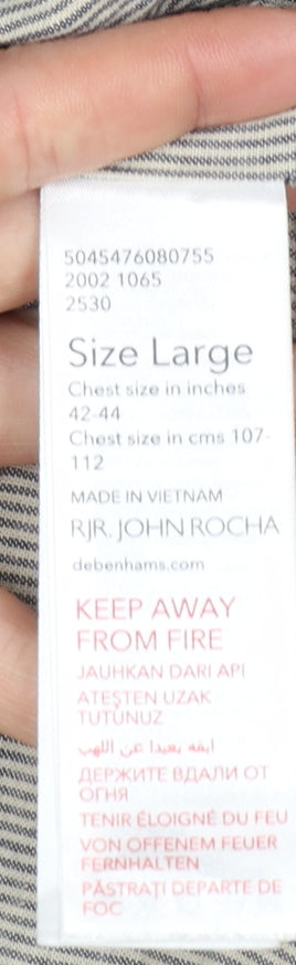 RJR John Rocha Men's Blue Biker Jacket Size L Cotton Nylon