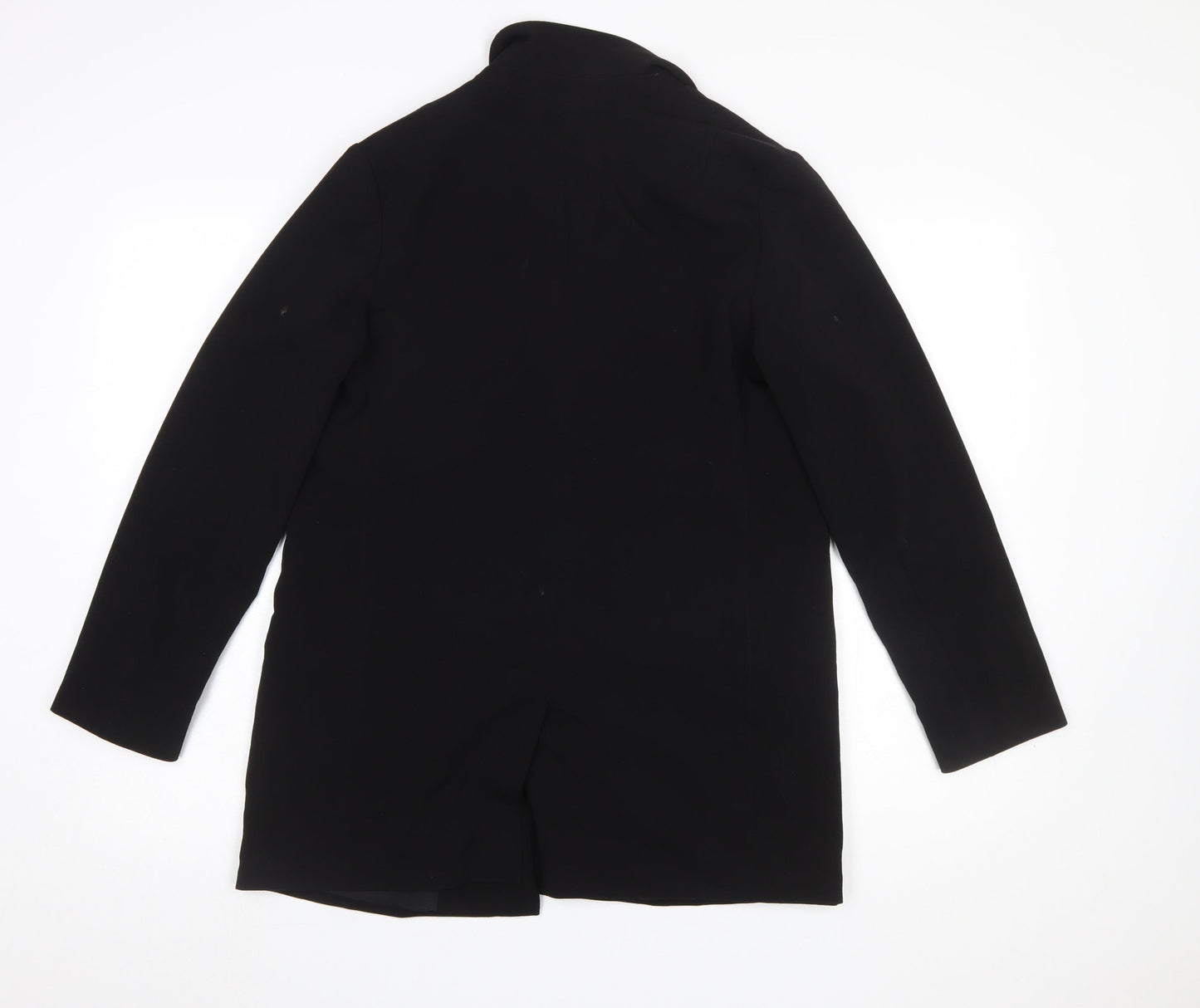 AllSaints Women Black UK 10 Single-Breasted Longline Blazer Jacket