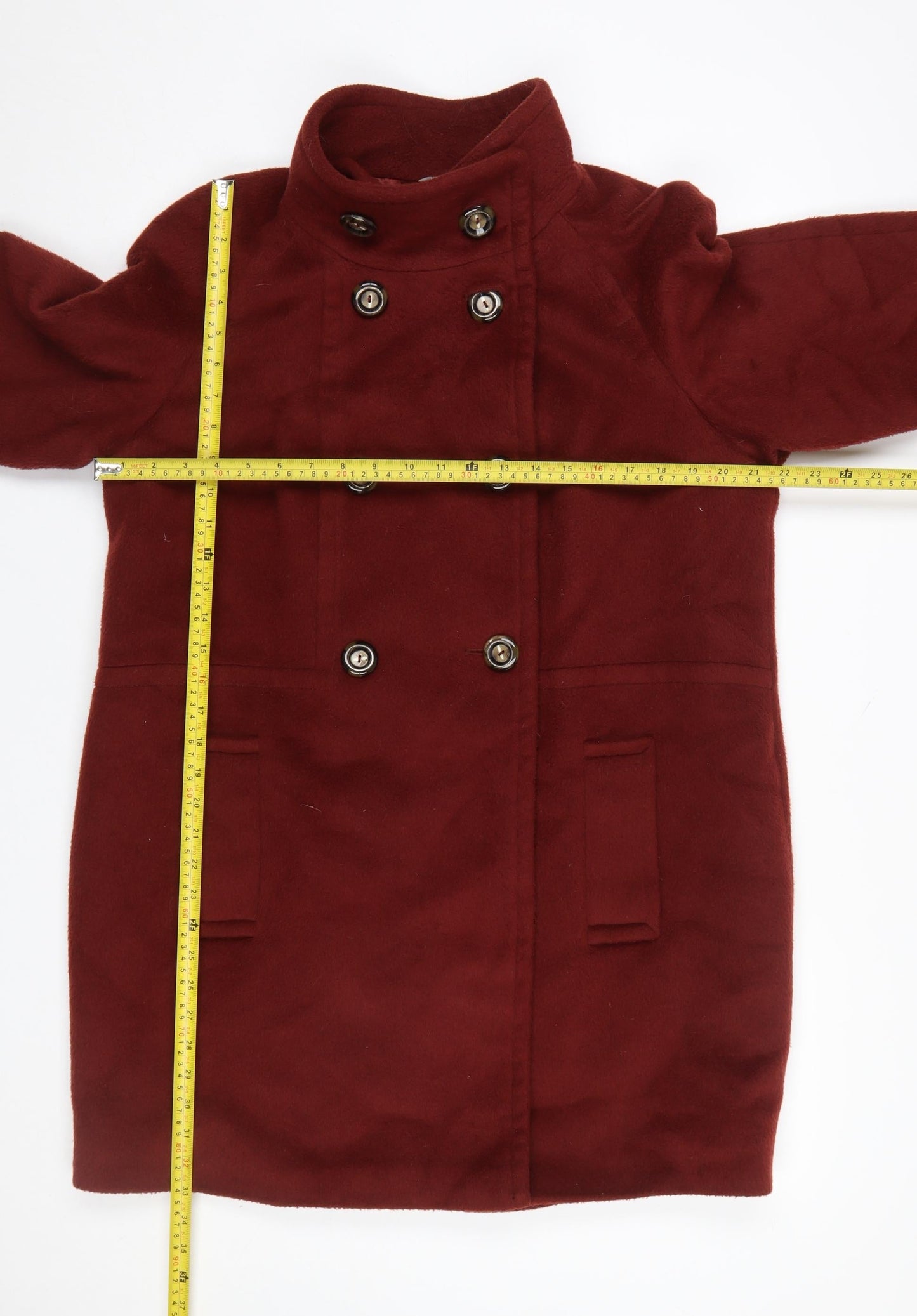 Marks and Spencer Women's Brown Wool Blend Pea Coat UK 16