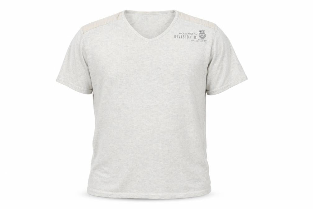 Front view of Lee Cooper Men's Grey Short Sleeve V-Neck T-Shirt XL Cotton Blend