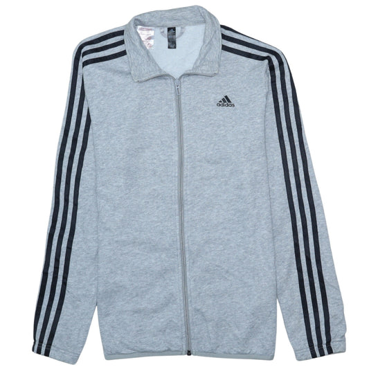 Adidas Boys Grey Full Zip Sweatshirt 13-14 Years Regular Fit Sports Jacket