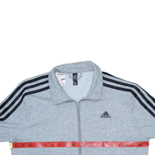 Adidas Boys Grey Full Zip Sweatshirt 13-14 Years Regular Fit Sports Jacket