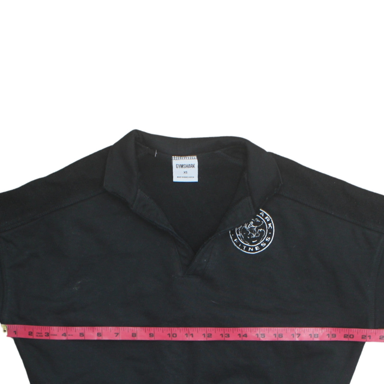 Gymshark Women's Black XS Henley Sweatshirt 100% Cotton Pullover