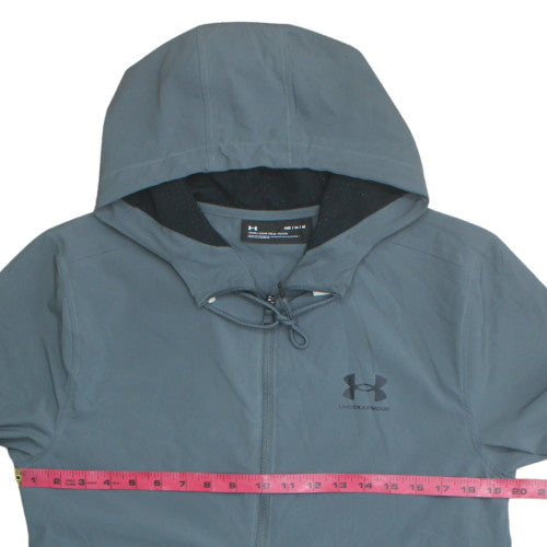 Under Armour Men’s Grey Hooded Windbreaker Jacket Size M