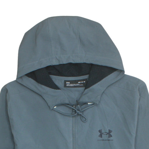 Under Armour Men’s Grey Hooded Windbreaker Jacket Size M