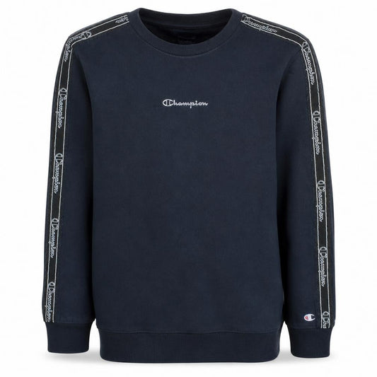 Front view of Champion boys’ black pullover sweatshirt 13-14 years crew neck logo style