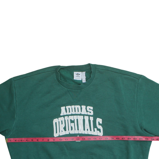 Adidas Originals Green Crew Neck Sweatshirt Women S Cotton Blend Casual