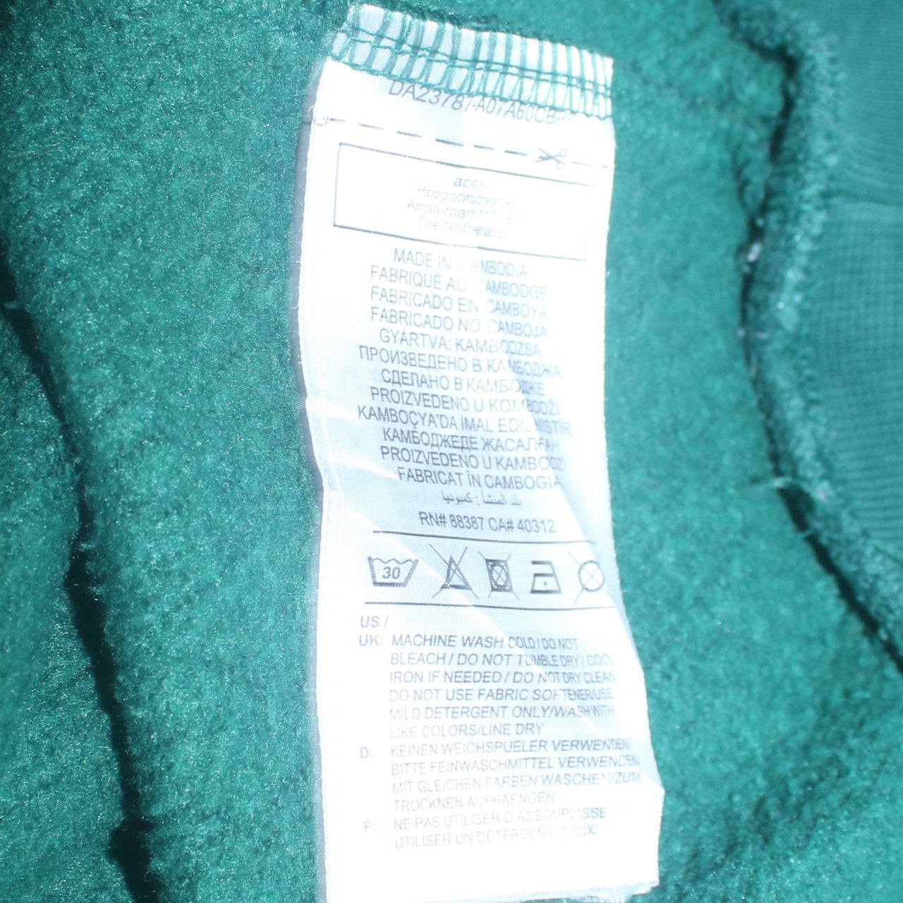 Adidas Originals Green Crew Neck Sweatshirt Women S Cotton Blend Casual