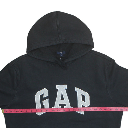 GAP Women Black Large Pullover Hoodie with Logo Design