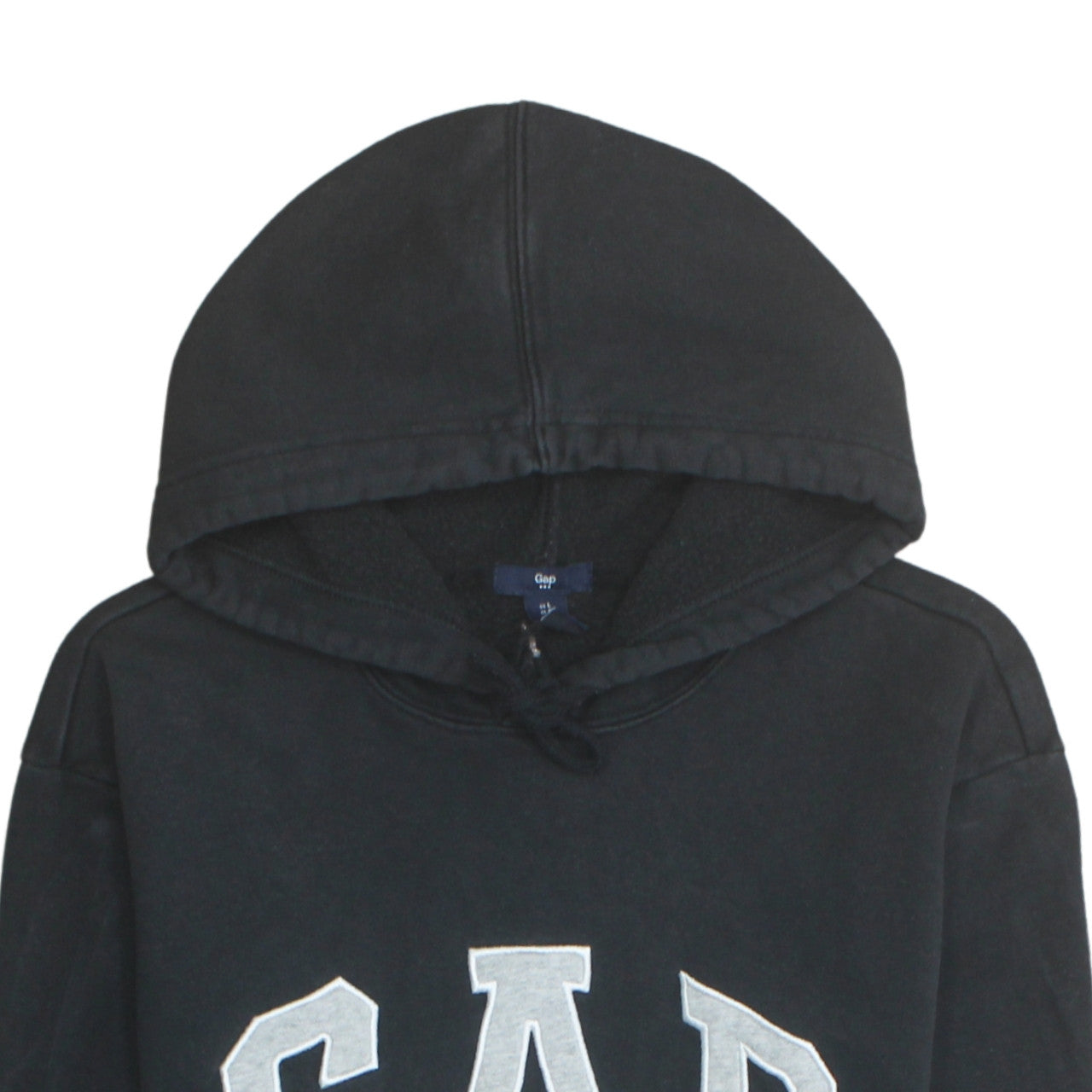 GAP Women Black Large Pullover Hoodie with Logo Design