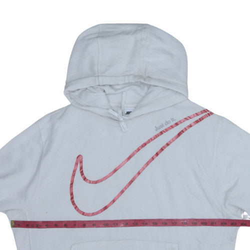 Nike Men's White Pullover Hoodie M Regular Fit Graphic Sportswear