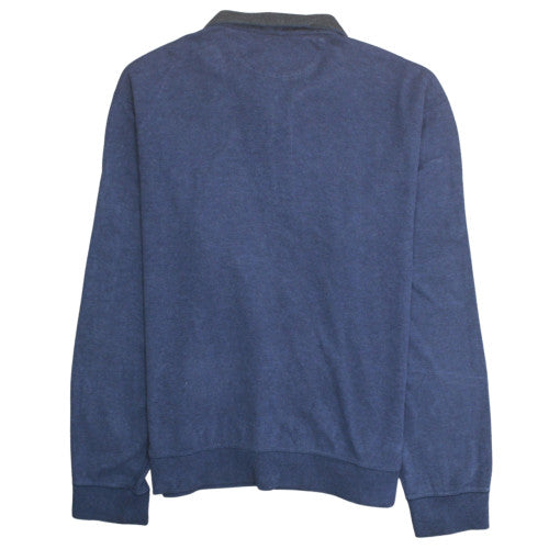 Ralph Lauren Men's Blue 1/4 Zip Collared Sweatshirt Size L