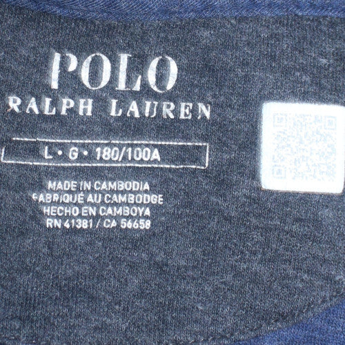 Ralph Lauren Men's Blue 1/4 Zip Collared Sweatshirt Size L