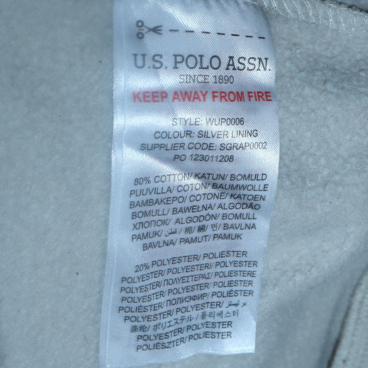 U.S. Polo Assn. Men's Beige Pullover Hoodie XS Embroidered Logo