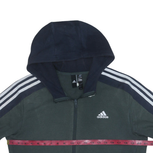 Adidas Men's Green Full Zip Hoodie Size M Sportswear
