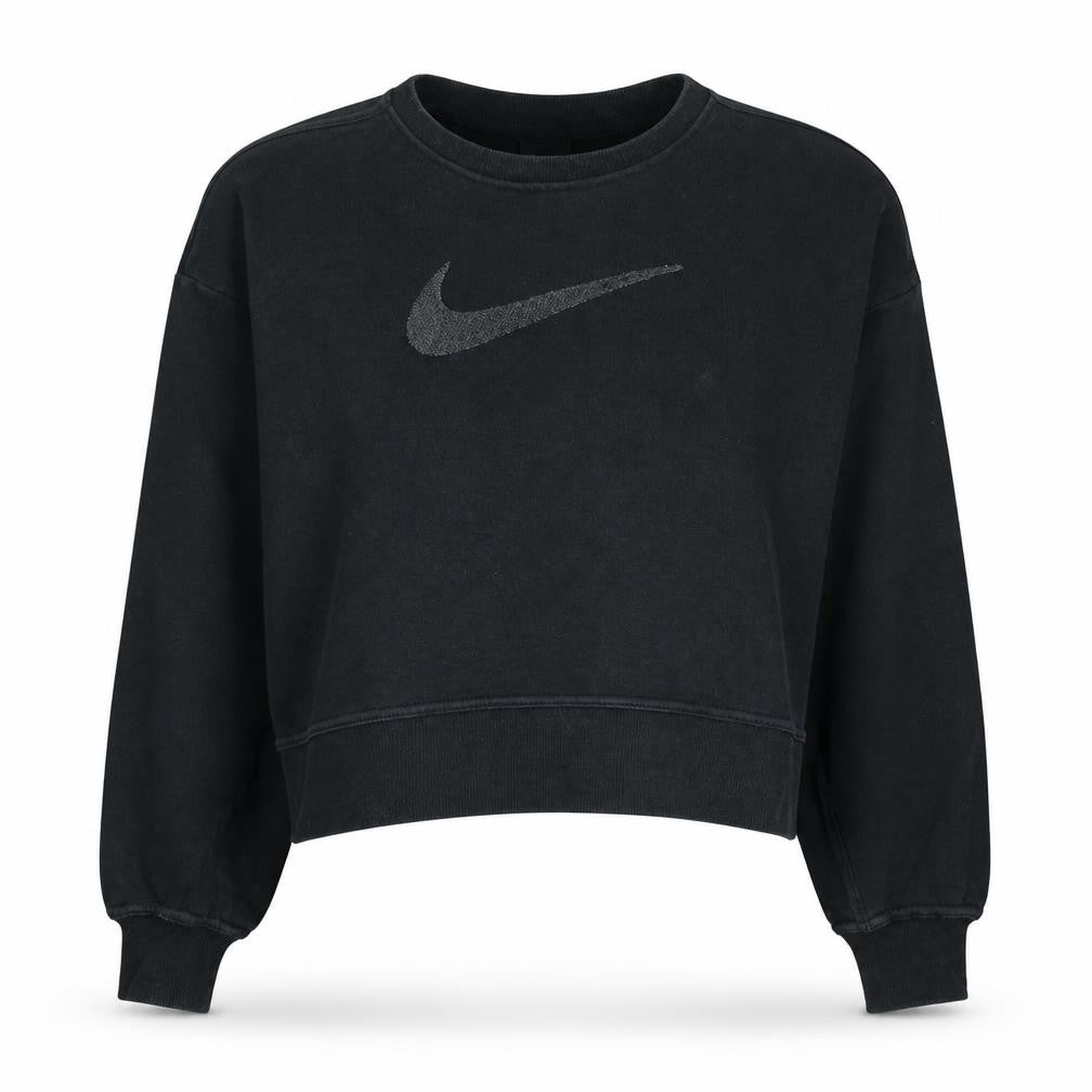 Nike Women Black S Crew Neck Pullover Sweatshirt Cotton Blend