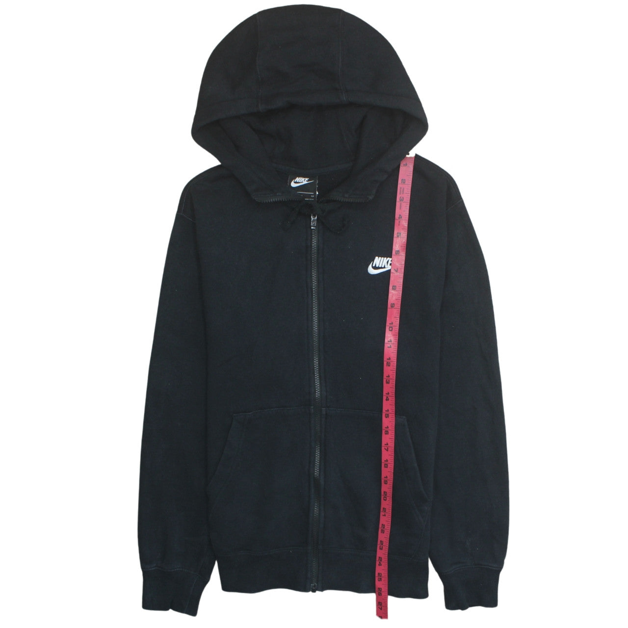 Nike Men's Black Full Zip Hoodie Small Regular Fit Fleece Sweatshirt