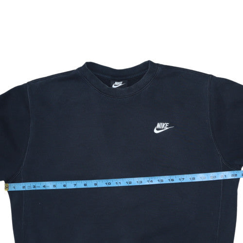 Nike Men's Black Small Crew Neck Pullover Sweatshirt Fleece Cotton Blend