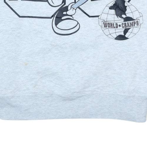 Looney Tunes Mens Grey Sweatshirt L Bugs Bunny Basketball Print